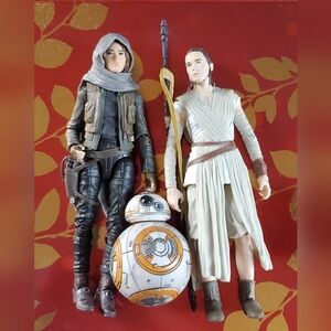 Star Wars Action Figure Set - Rey And Jyn Erso And Bb8